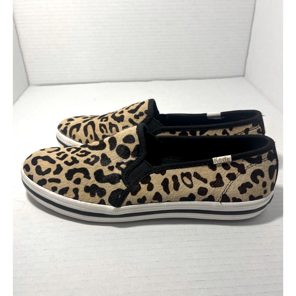 KEDS X Kate Spade New York Woman’s Calf Hair Leopard Print Slip On Sneakers